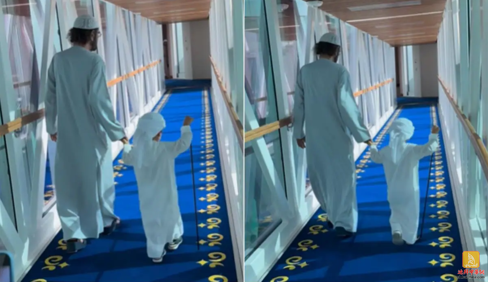 【视频】王室的“温馨时光”！迪拜酋长与孙子牵手漫步