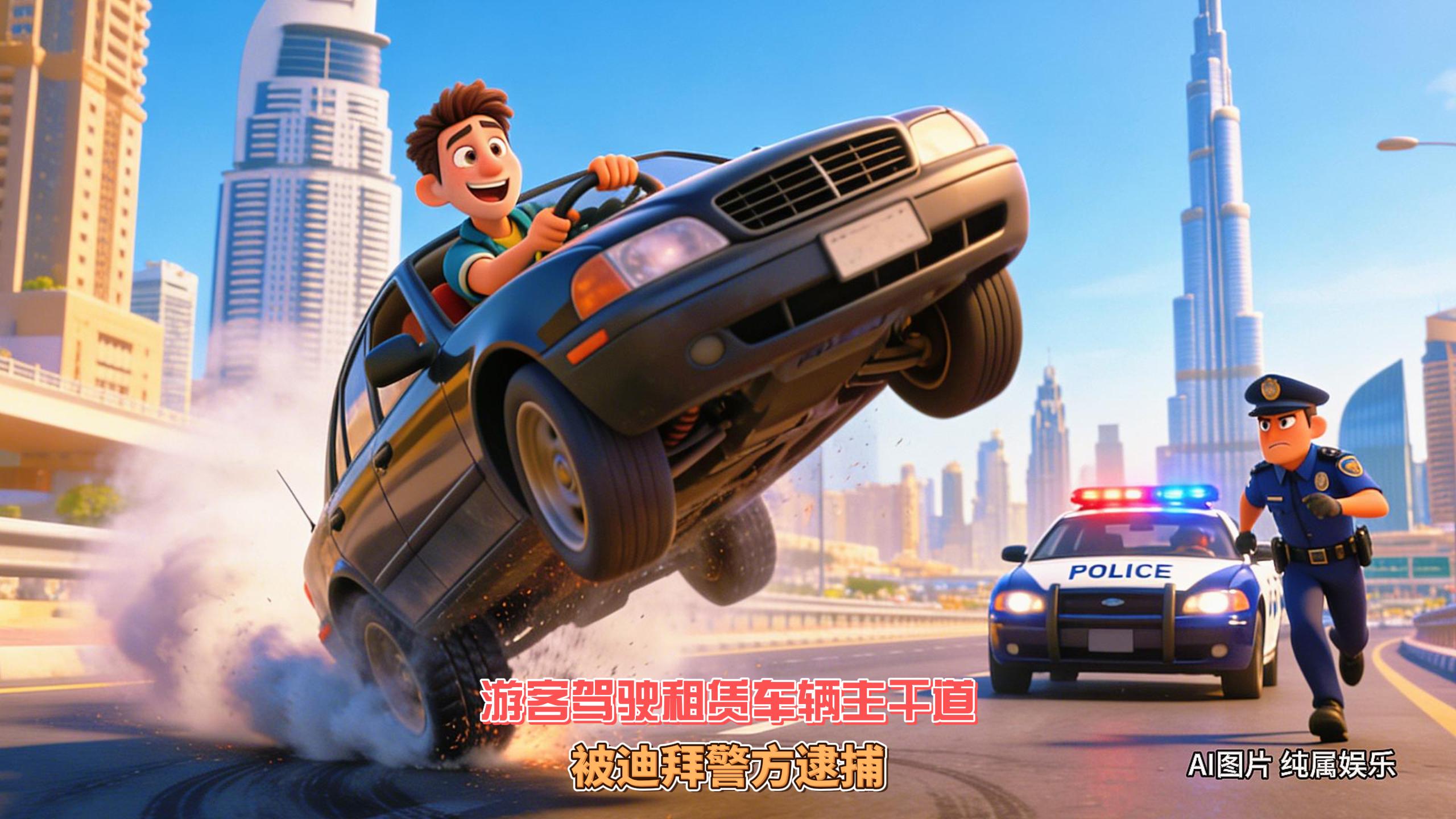 12月6日迪拜趣闻：游客租车主干道漂移被迪拜警察逮捕黄...
