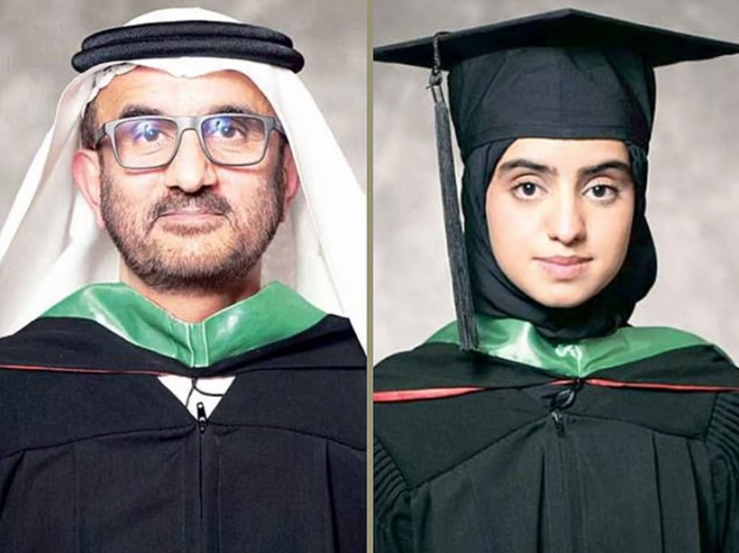 沙迦大学上演暖心一幕：父女同领学位，沙迦王储亲自授...