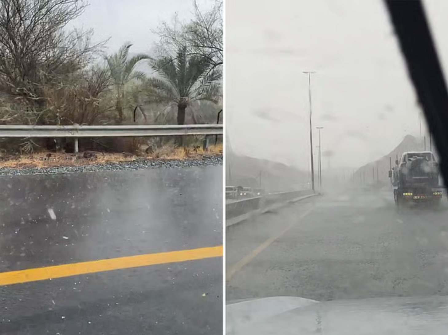 阿联酋山区又下雨了，迪拜和阿布扎比继续晴热